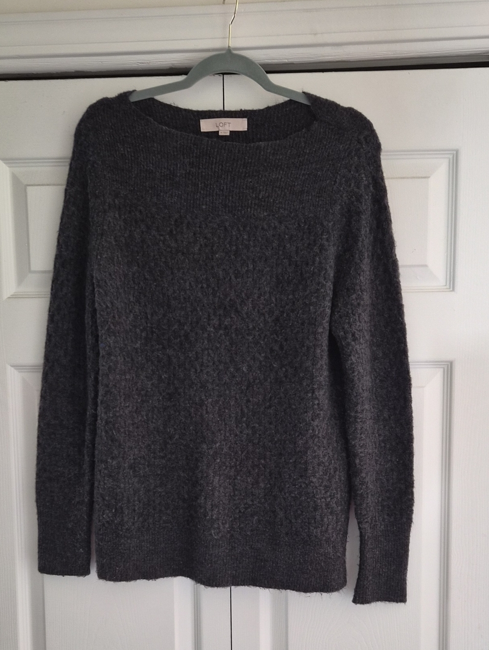 LOFT Dark Charcoal Crewneck Sweater